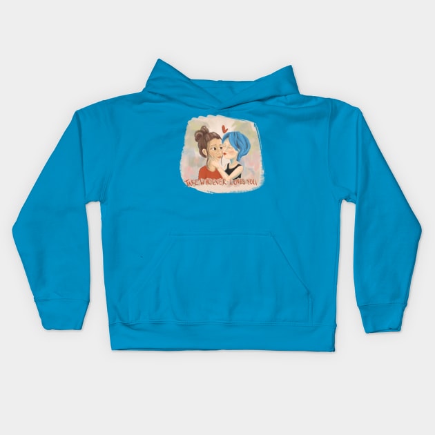 Blue is the warmest color Kids Hoodie by Susi V